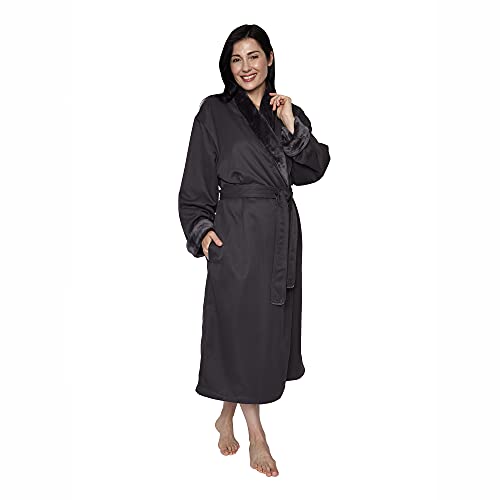 Mansfield Unisex Spa Microfiber Shimmer Lined Shawl Collar Robe