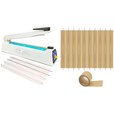 16 Inch Impulse Heat Sealer Machine and 10 Pcs Sealer Replacement Parts Bundle Cover