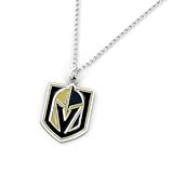 Aminco NHL Vegas Golden Knights Team Logo Pendant Necklace, Black, 4