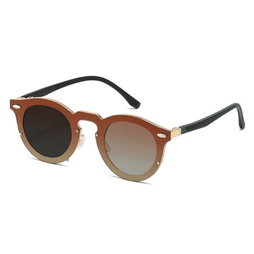 Adjustable Tint Sunglasses Polarized Glasses Retro Circle Stepless Dimming Metal Shades for Men Women