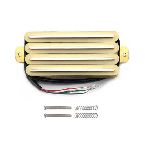 ROZILO クリーム ホットレール 2-デュアルブレード エレキギター 高出力トラックタイプ 4コイルハムバッカー ギターピックアップ ストラトキャスターテレキャスターレスポール対応