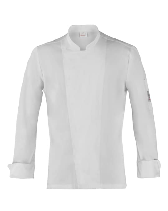 Giblor's Giacca AUGUSTIN da Cuoco Chef Cucina Elasticizzata Uomo Slim Fit BIANCO