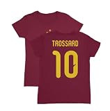 Tutiinca Belgium Soccer Trossard 10 Two-Sided Jersey Style Ladies' Crewneck T-Shirt (Maroon, Small)