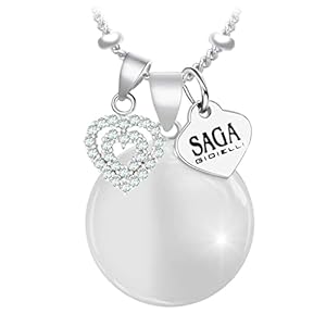 SAGA GIOIELLI® Halsketting, Engelsrufer, wij wensen Engelsrufer, dubbel hart, kristallen