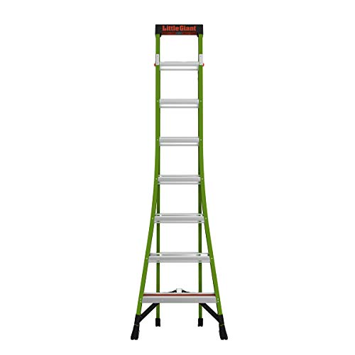 Little Giant Ladders, King Kombo, Industrial, 8 Ft. A Frame, 14 Ft. Extension, Ground Cue, V-bar, Fiberglass, Type 1AA, 375 lbs weight rating, (13814-071)