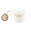 Something Different Wholesale Double-Walled Glass Tea Mug with Luna Moth Design & Clear Quartz Crystal Infuser – Insulated, Ideal for Loose Leaf Tea, Enhances Flavor & Promotes Relaxation #3