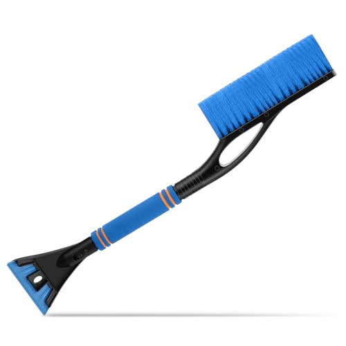 Baderke Snow Brush and Ice Scrapers for Car Windshield Detachable Window Snow Scrapers and Brush with Ergonomic Foam Grip Ice Removal Tool for Cars, Trucks, Suvs(Blue)