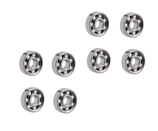 LinaLife 8PCS High-Speed 608 Ceramic Skate Open Ball Bearing Longest Fastest Spins on Market 8×22×7MM Hybrid Ceramic Corrosion-Resistant Hybrid Ball Bearing for Industrial Equipment for Motor