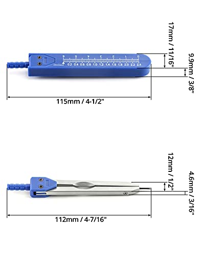 QWORK® ECG EKG Caliper Messing EKG Lineal mit Schutzabdeckung, Lineal Messwerkzeug zur Messung von Elektrokardiographen, 2 Stück