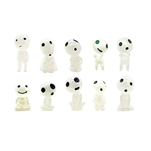Garden Statue, Garden Gnome Statue Figurine,10Pcs Set Figures Princess Mononoke Forest Spirit Elf Kodama Glow In Dark…