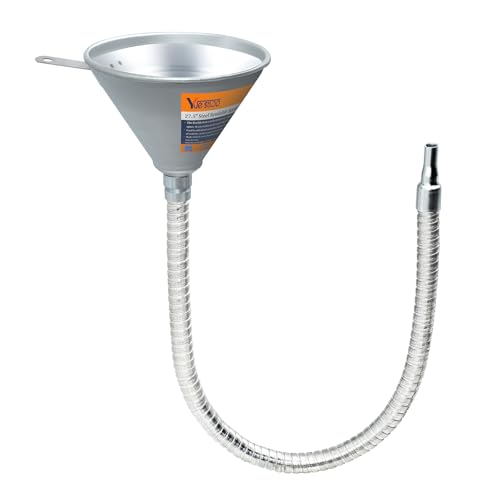 Yuesstloo 27.56' Steel Bendable Spout Funnel with Filter for All Automotive Oils, Metal Flexible Long Funnels for Automotive Use for Transmission Fluid, Diesel Fuel, and Other Liquids