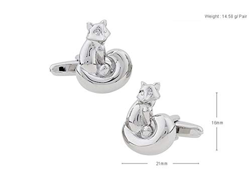 Daesar Bruiloft Manchetknopen Gepersonaliseerde Mens Manchetknopen Grappige Dier Kat Mens Manchetknopen Zilver - Afbeelding 5