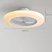 Ventilador de Techo con Lámpara, 36W Creativo Ventilador Invisible LED Lámpara de...