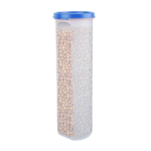 Image of SIMPARTE Smart Slim Storage Air-Tight & Leak Resistant Plastic Round Modular Container For Juice, Snack, Cookie, Wafer, Chia Seed Stackable, BPA Free, Refrigerator Safe, Set of 1(1100ML, Light Blue)