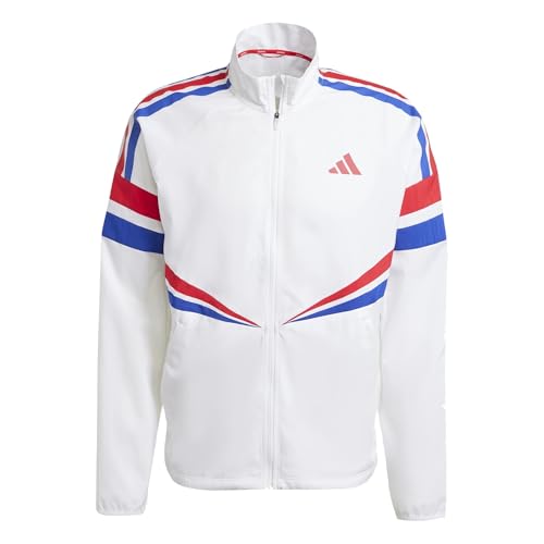 adidas Retro Trackjacket Jacke Laufjacke (DE/NL/SE/PL, Alphanumerisch, L, Regular, Regular, white)