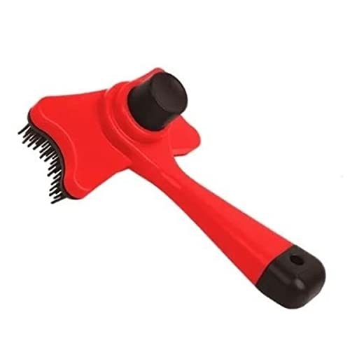 Escova Rasqueadeira para cachorro e gato Auto Limpante Vermelho Chalesco