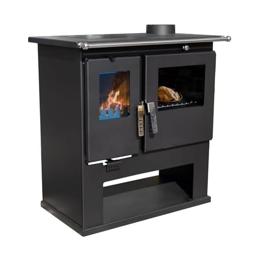 Verso Cs - Estufa de leña, 7,7 kW, potente horno de cocina con un toque tradicional y eficiencia moderna, color negro