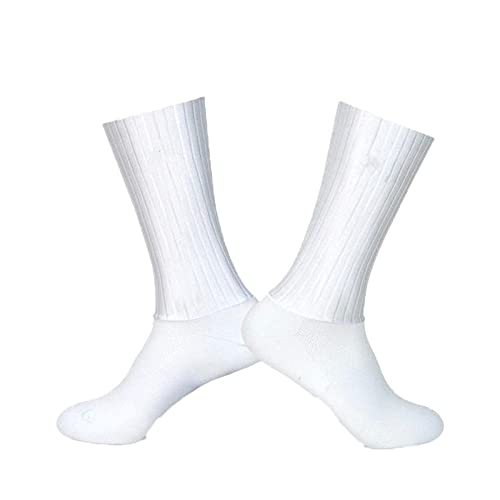 Socks For Men Anti-Slip Silicone Summer Aero White Line Cycling Sports Running Socks-White_One_Size_(35-46)2