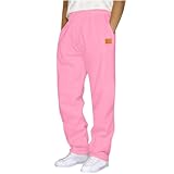fnnxeal Big and Tall Sweatpants for Men Open Bottom Baggy Drawstring Sweat Pants Casual Fashion Athletic Joggers with Pockets Mens Baggy Sweatpants Open Bottom Pink XL