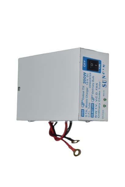 Image of 200 watt 12v DC to AC converter for TV, LED, Fan, DTH with double socket output