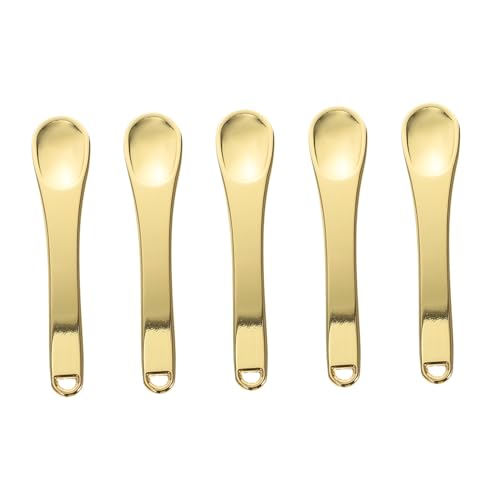 LIFKOME 5 piezas Cucharas Mini para Crema Facial y Ojos de Aleación de Zinc Portátiles y Ligeras para Cosméticos Dosificadoras Precisas y Resistentes