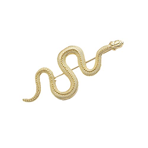 Image of Punk Men Snake Gold Brooch for Women Brooch Lapel Pin,Snake Chain Brooch Pin Coat Jewelry Accessories Brooch Shawl Pin for Women Girls Collar Brooch