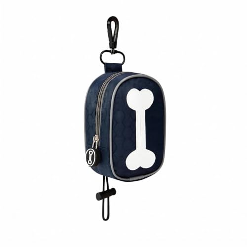 Kotbeutelspender aus Oxford-Stoff, Schwarz, Wasserdichter & Leichter Hundekotbeutelhalter mit Karabiner​ Praktischer Spender für Gassi-Gänge und Unterwegs (Dunkelblau)
