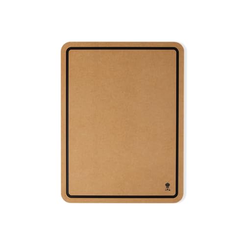 Weber Works - Snijplank (48 x 36cm), Tweezijdige Snijplank voor Bereiden en Serveren, met Sapgoten, Vaatwasmachinebestendig - Bruin / Zwart (3400127)