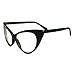 VINTAGE Women Sexy Cat Eye Oversized Frame Clear Lens Eye Glasses BLACK