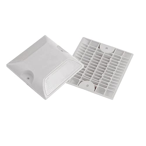 4x4 Inch Road Reflectors, 10 Pack Commercial Driveway White Reflective Pavement Studs, White, 10 Pack - Image 4