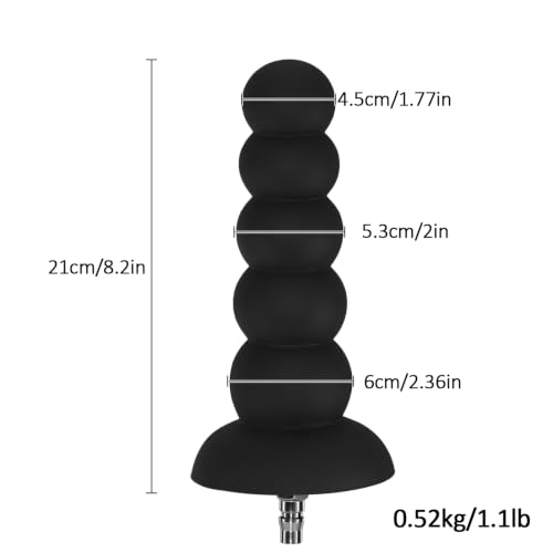 8 2 Inch Silicone Black Anal Beads with Quick Air Connector - Image 2