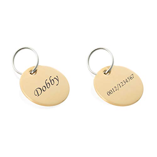 Siebenmorgen Personalisiert Haustier ID Tag Hund Tag mit Gravur Service Hundemarke Anhaenger aus Edelstahl Vergold Cover