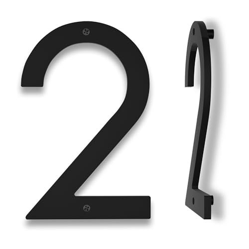 10 Inch Black Floating House Numbers for Outside – Large Modern Address Sign for House, ABS Weatherproof Home Sign with Mounting Template & Screws Kit, Easy Installation for Gate, Garage (2)