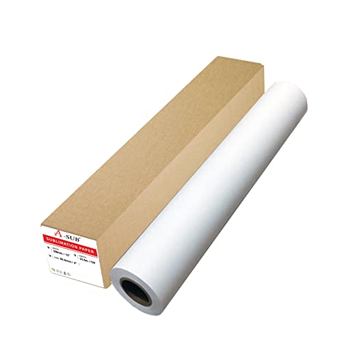 A-SUB Sublimation Paper Roll 105gsm 13 Inch x 110 Feet Quick Drying Compatible with Inkjet Printer by A-SUB - Used condition - US$20.06