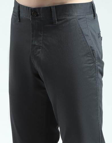 Image of Monte Carlo Men's Regular Fit Trouser Pants | Solid Pattern Casual Trousers | Button Closure | Stylish & Comfortable Formal Trouser for Men's
