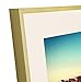 Golden State Art - 8x10 Aluminum Picture Frame - with Mat for 5x7 Photo or Without Mat for 8 x 10 Photo - Real Glass Cover - Simple and Elegant Decor for Wall Mounting - 1 Pack - Gold