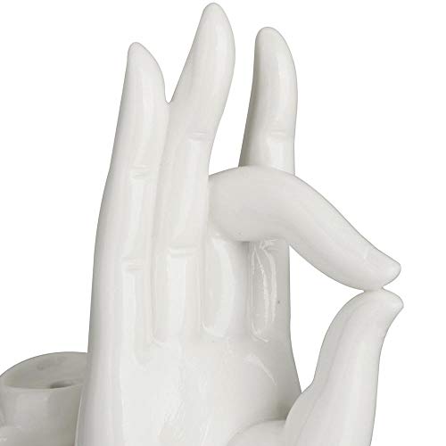 Backflow Incense Holder Burner Handmade Ceramic Incense Cones Incense Sticks Holder White Home Decor Waterfall Backflow Incense Burner + 10 Backflow Incense Cones Gift (White/ Red Lotus) #TOP5