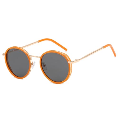 Lunettes de soleil rondes rétro en métal steampunk unisexe UV400