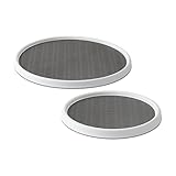 Copco 5220594 Non-Skid Pantry Cabinet Lazy Susan Turntable, 12-Inch and 18-Inch, White/Gray, 2-Pack