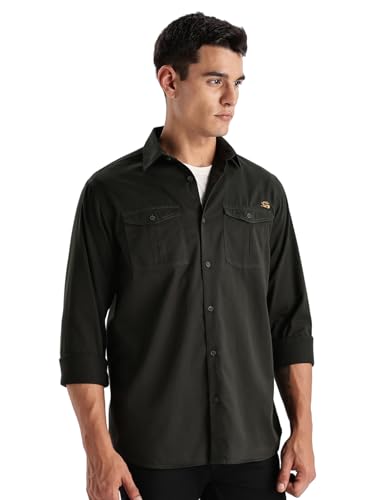 Image of Adro Cargo Shirt for Men with Double Pocket | 100% Cotton | Full Sleeve | Regular Fit