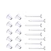 Produktbild rosenice 1000 Pcs Ohrstecker Transparent Ohrstifte Kunststoff Ohrring mit 1000 Pcs Ohrstopper Rückseiten