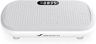 MERACH Powerful Vibration Plate Exercise Machine for Weight Loss and Shaping, 13 mm Large Amplitude, 200 kg Weight Capacity, Silicone Pedal, Built-in Bluetooth Speaker (Grey)