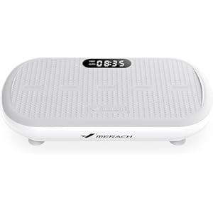 MERACH Powerful Vibration Plate Exercise Machine for Weight Loss and Shaping, 13 mm Large Amplitude, 200 kg Weight Capacity, Silicone Pedal, Built-in Bluetooth Speaker