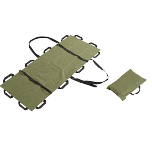 Camilla De Rescate De Emergencia, Camilla Plegable, Unidad De Transporte Portátil Simple, Bolsa De Transporte, Sábana De Transferencia De Pacientes, Camilla De Transporte Con 12 Asas(Green,With should