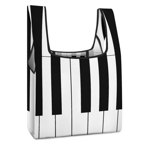 Lyfthologen Colerful Flower   Bolsa de compras plegable, reutilizable, bolsa de compras lavable, para uso diario, bolsas de viaje, Teclas de piano musical, Talla única