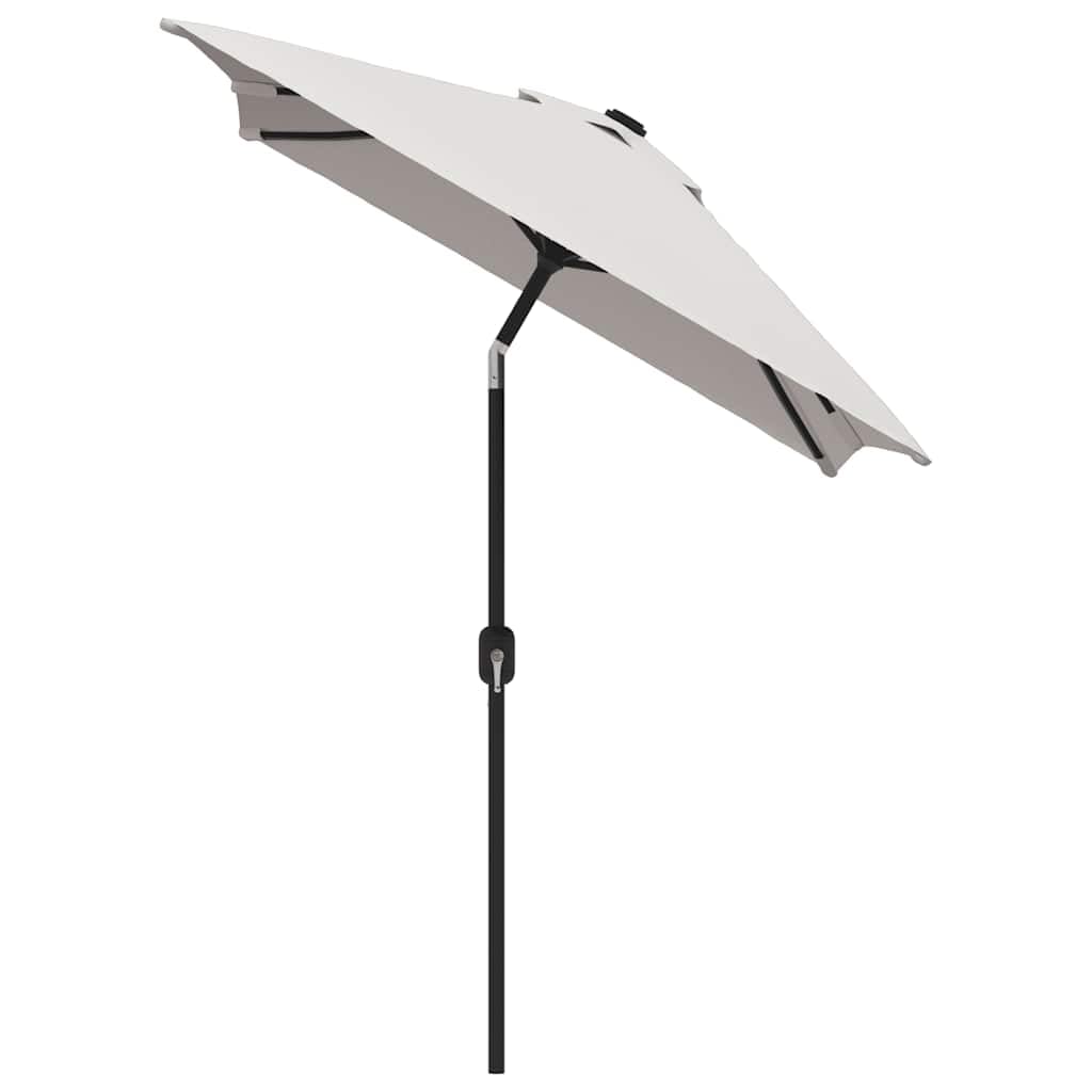 Parasol przeciwsłoneczny, 200 x 300 cm, piaskowobiały, prostokątny, odporny na promieniowanie UV parasol ogrodowy z korbą, funkcja nachylenia, rama stalowa, składana, wiatroszczelna