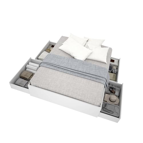 DEKIT GRUPO RIMOBEL LAGO - Cama para dormitorio 135/140X190 con cuatro cajones - BLANCO - 39 x 148.6 x 194.8 - imagen 4