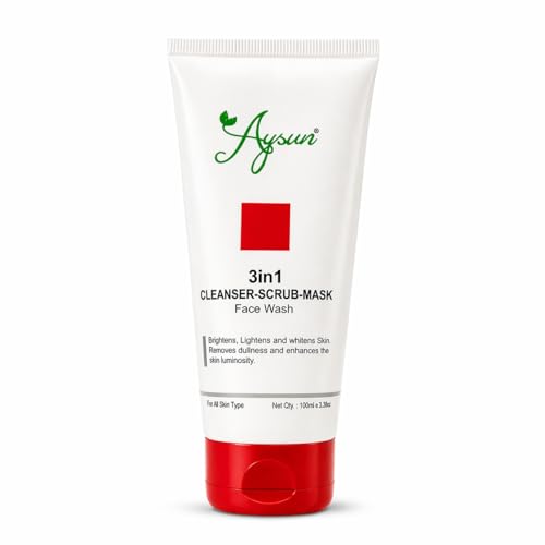 Image of Aysun 3 In 1 Face Wash - Cleanser + Scrub + Mask | Deep Cleanses Exfoliates & Hydrates, Gentle Cleanser For All Skin Types - 100Ml