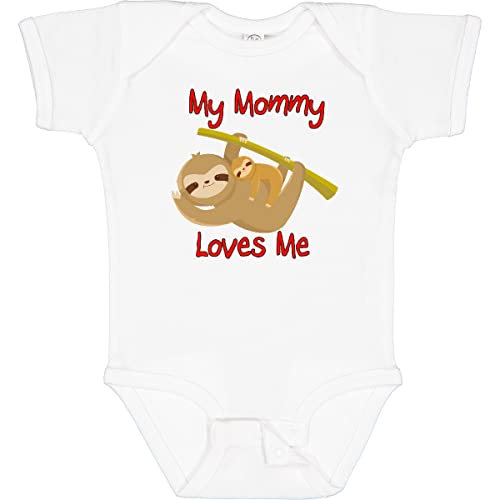 inktastic My Mommy Loves Me Sloth Baby Bodysuit 6 Months 0020 White 2a708