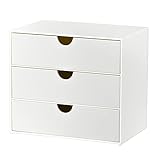 Lunmore 3-Drawer Vanity Organizer, Compact Storage Organization Drawers Set for Cosmetics, Dental Supplies, Bathroom, Dorm, Desk, Countertop, Office Mini Size